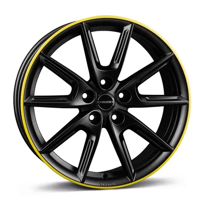 Felgi BORBET lx19 5x112 8x19 et50 black matt rim yellow