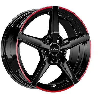 Felgi RONAL r69 5x112 7.5x17 et35 jetblack red rim