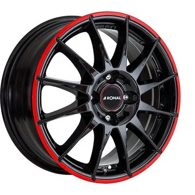 Felgi RONAL r54 4x100 7x16 et38 jetblack red rim
