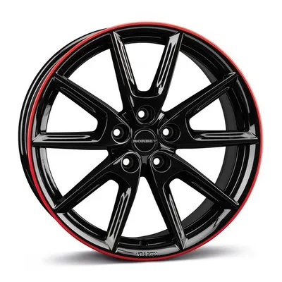 Felgi BORBET lx 5x112 8x19 et50 black glossy rim red