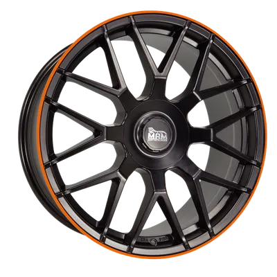 Felgi MAM gt1 5x112 9.5x19 et30 matt black lip orange