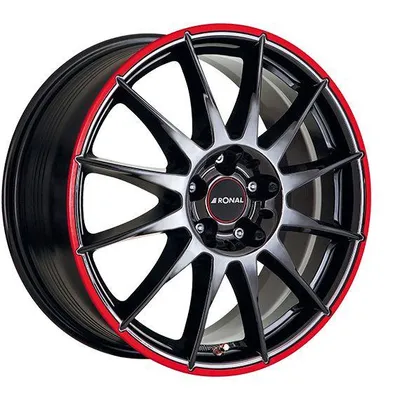 Felgi RONAL r54 5x112 6.5x15 et45 jetblack red rim