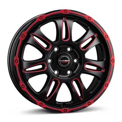 Felgi BORBET cw8 5x120 8x18 et45 red rim window polished matt