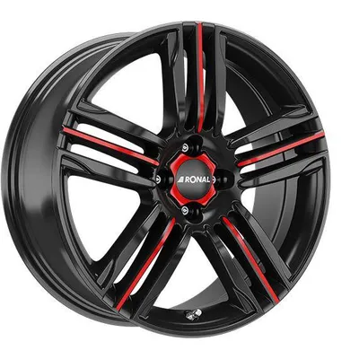 Felgi RONAL r57 4x98 7x17 et35 jetblack red spoke