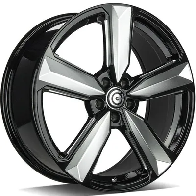 Felgi CARBONADO blast 5x112 8.5x20 et30 black front polished edges polished