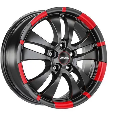 Felgi RONAL r59 5x100 7x16 et38 jetblack matt red rim