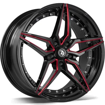 Felgi SEVENTY9 sv-ar 5x120 8.5x19 et30 black glossy milled red