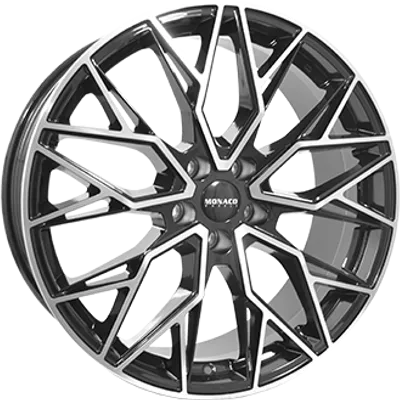 Felgi monaco gp15 5x108 8x19 et45 gloss black polished