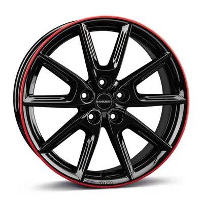 Felgi BORBET lx18 5x112 8x18 et40 black glossy rim red