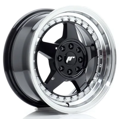 Felgi JAPAN RACING jr6 15x7 et25 4x100/108 gloss black w/machined lip