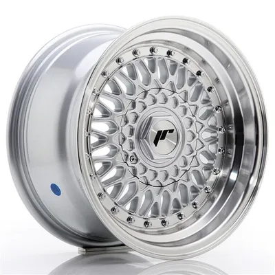 Felgi JAPAN RACING jr9 15x9 et10 4x100/108 silver w/machined lip+silver rivets