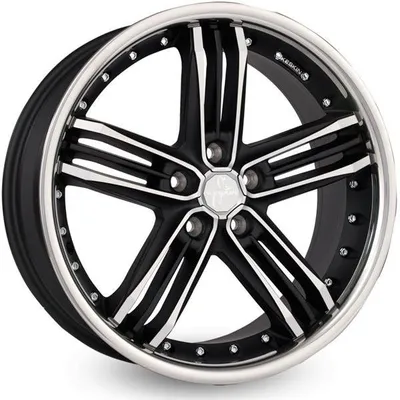 Felgi KESKIN kt11 5x120 9.5x20 et17 matt black front polish steel lip