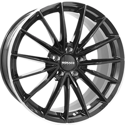 Felgi monaco gp14 5x112 9x20 et35 gloss black polished lip
