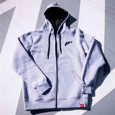 Jr unisex zip hoodie logo light grey size xxl