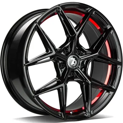 Felgi SEVENTY9 scf-b 5x120 9x18 et35 black glossy red inner lip