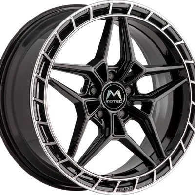 Felgi MOTEC futura 5x112 8.5x19 et35 black rim polished