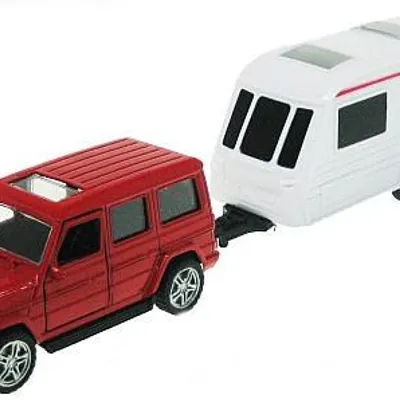 Zabawka "auto Mercedes G-klasa Z Przyczepą 32 cm Czerwony