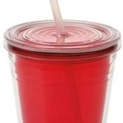 Kubek Gimex Z Pokrywką I Rurką Czerwony 450 ml