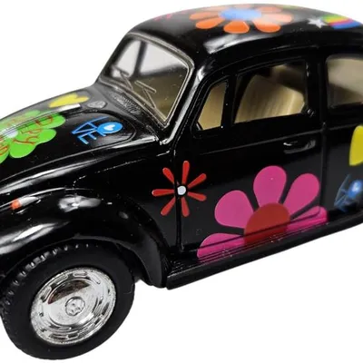 Zabawka "auto VW Garbus Classic 1967 1:32 W Kwiatki Czarny