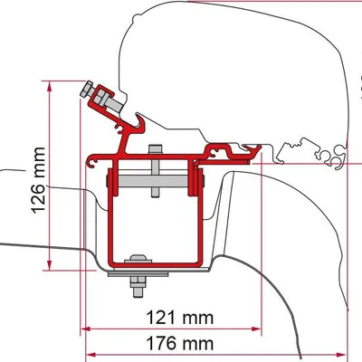 Adapter Markizy Fiamma F80 F65 Crafter L3 H3 OD 2017