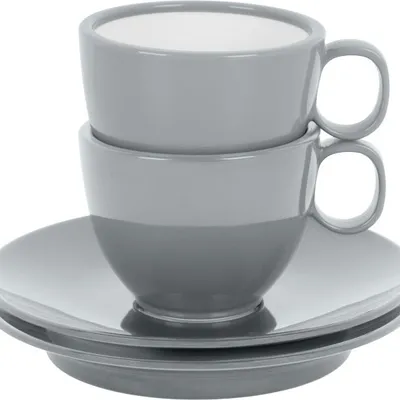 Filiżanka I Spodek Brunner Espresso Szara 2 szt.