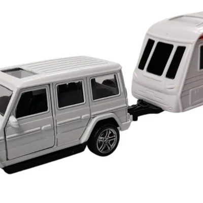 Zabawka "auto Mercedes G-klasa Z Przyczepą 32 cm Biały
