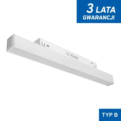 Linia LED do Szyn Magnetycznych Biała 12W 3000K DDCX-FG300 - TYP B