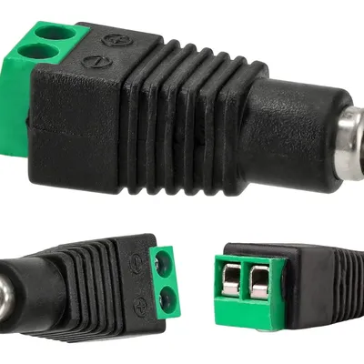 Gniazdo DC 5.5/2.1 z szybkozłączem do taśm LED mono