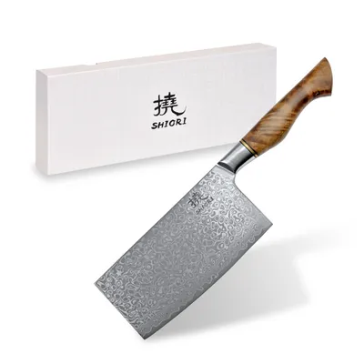 Tasak do mięsa Shiori 撓 Haku by Jakub Suchta - drewno jaworowe, stal damasceńska
