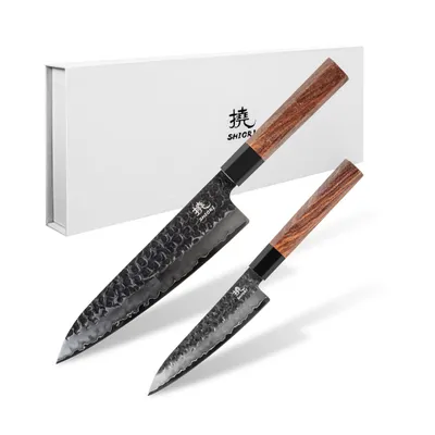Shiori 2-Set 撓 Mitsuki Murō i Sifu z trzywarstwowej stali, rękojeść z rogu bawoła i drewna z sekwoi