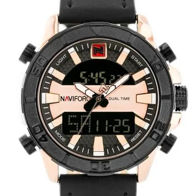 ZEGAREK MĘSKI NAVIFORCE - NF9114 (zn046d) - black/rosegold