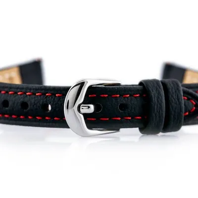 Pasek skórzany do zegarka BISSET BS-158 - 12mm (red)