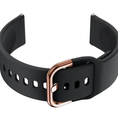 Pasek gumowy do smartwatch U01 - czarny/rosegold - 22mm