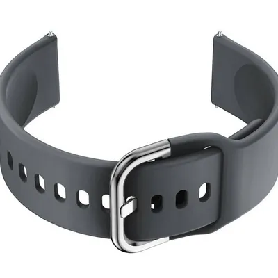 Pasek gumowy do smartwatch U01 - ciemny szary/srebrny - 18mm