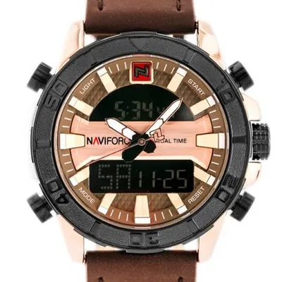 ZEGAREK MĘSKI NAVIFORCE - NF9114 (zn046e) - brown/rosegold