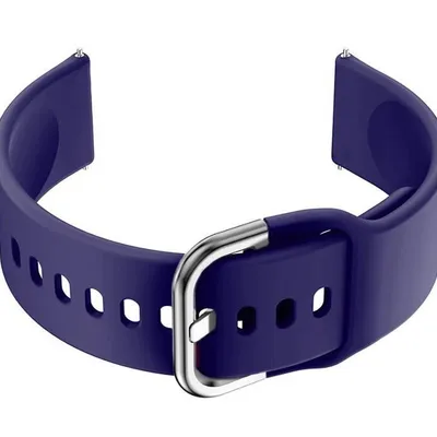 Pasek gumowy do smartwatch U01 - granat/srebrny - 18mm