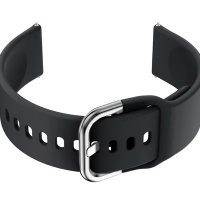 Pasek gumowy do smartwatch U01 - czarny/srebrny - 20mm