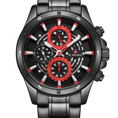 ZEGAREK MĘSKI NAVIFORCE - NF9149 (zn090b) black / red + BOX