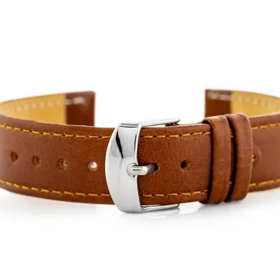 Pasek skórzany do zegarka W44L brąz - 24mm