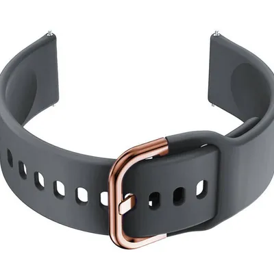 Pasek gumowy do smartwatch U01 - ciemny szary/r.gold - 18mm