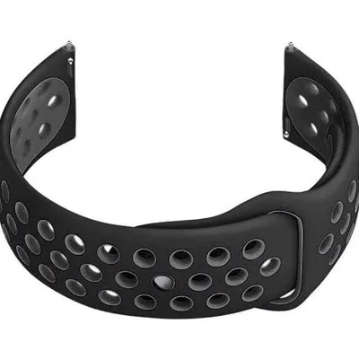 Pasek gumowy do smartwatch U11 - czarny/szary - 22mm