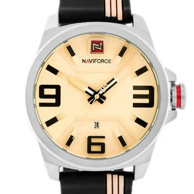 ZEGAREK MĘSKI NAVIFORCE - NF9098 (zn045a) - beige/black