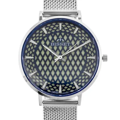 ZEGAREK DAMSKI BISSET BSBF32 (zb581c) - SZAFIROWE SZKŁO