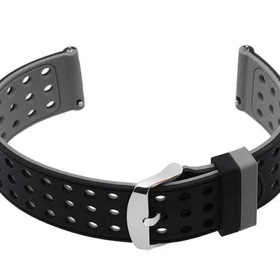 Pasek gumowy do zegarka U12 - czarny/szary - 20mm