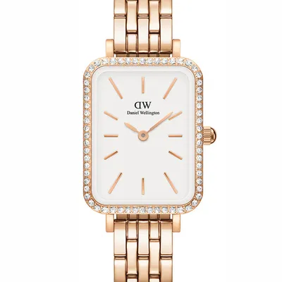 ZEGAREK DAMSKI DANIEL WELLINGTON Quadro Rose Gold DW00100672 + BOX (zw519h)