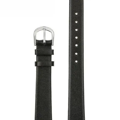 Pasek skórzany do zegarka W36L - czarny - 18mm