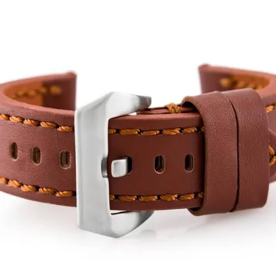 Pasek skórzany do zegarka W27 - PREMIUM - brązowy - 20mm