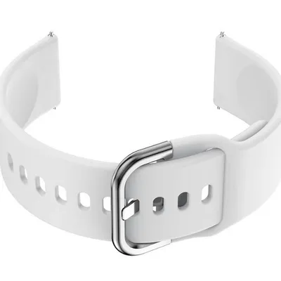 Pasek gumowy do smartwatch U01 - biały/srebrny - 20mm