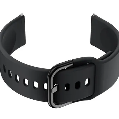 Pasek gumowy do smartwatch U01 - czarny/czarny - 20mm