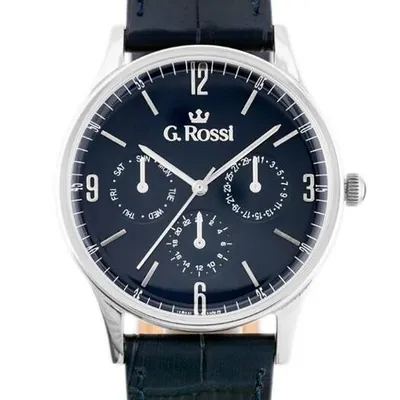 ZEGAREK G. ROSSI - 10737A-6F1 (zg258e) blue/silver + BOX